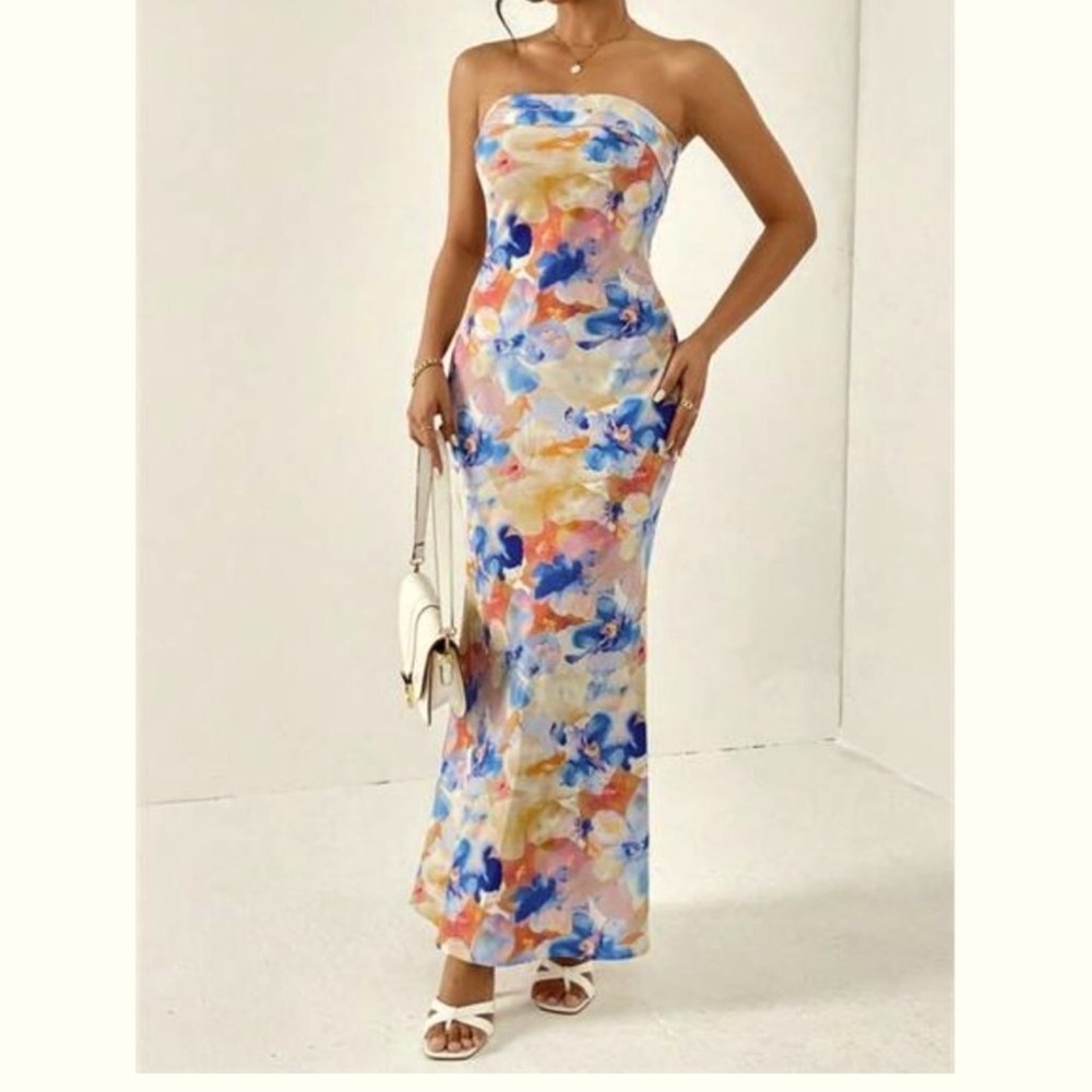 Strapless Mermaid Floral Dress NWOTs Size Small